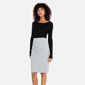 Express High Waisted Pencil Skirt in Heather Gray